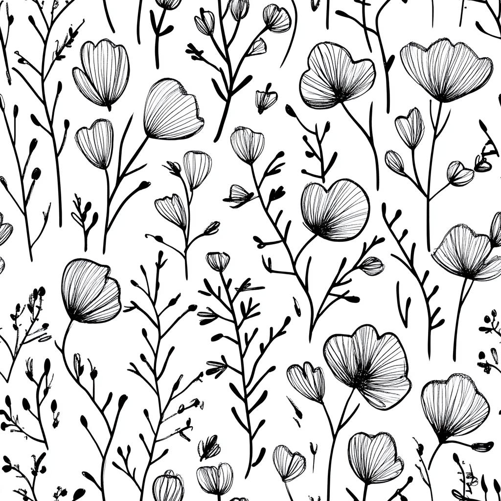 Meadow Sketch Floral Wallpaper