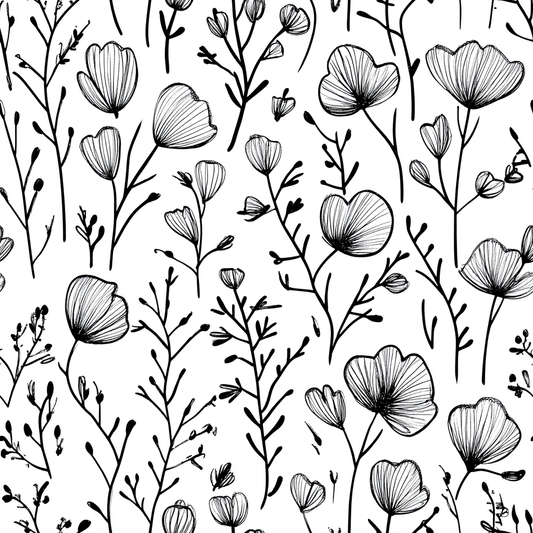 Meadow Sketch Floral Wallpaper