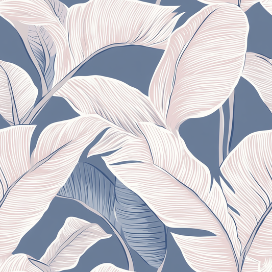 Coastal White Banana Leaves Wallpaper