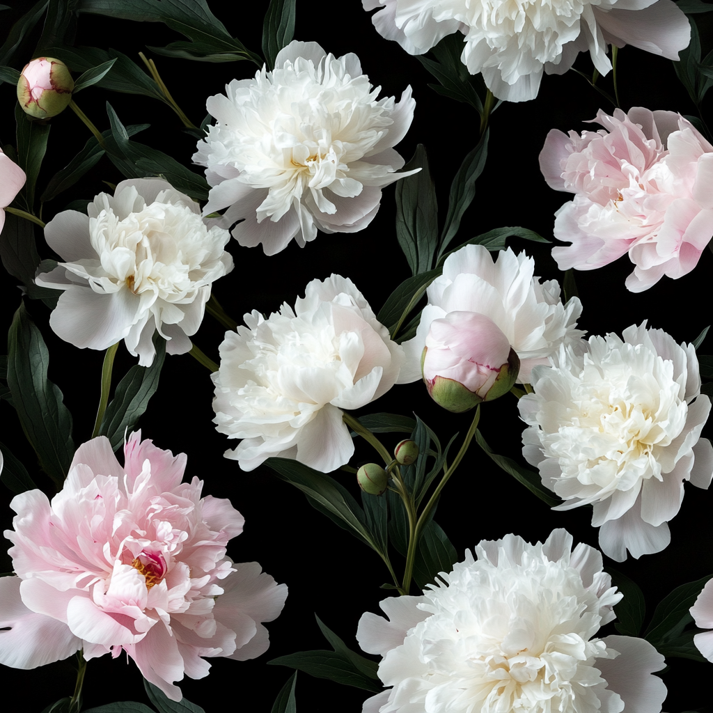 Noir Peonies Wallpaper